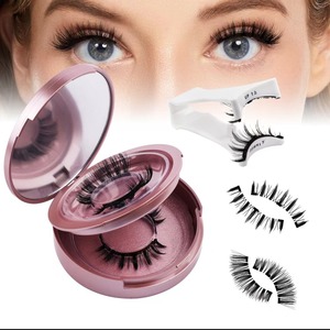 <span class=keywords><strong>Cils</strong></span> <span class=keywords><strong>magnétiques</strong></span> Wosado en gros, 2 paires, avec pince, boîte ronde rose, <span class=keywords><strong>faux</strong></span> <span class=keywords><strong>cils</strong></span> doux en vison synthétique réutilisables sans colle, OEM - Product Image 1