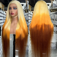 Perruques en cheveux humains colorées Goodluck Wholesale, perruque frontale en dentelle HD, perruques rouges, oranges, violettes en dentelle frontale pour femmes noires