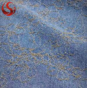 Прямые продажи с фабрики: Огнестойкая жаккардовая джинсовая ткань с крупным цветочным узором, окрашенная в массе, неэластичная, 80% хлопок, 20% полиэстер, для мальчиков - Product Image 5