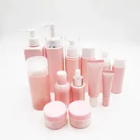 Pink Plastic Lotion Bottle with Body Mist Spray Pump