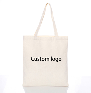 Bolsa de compras reutilizable de lona de algodón puro personalizada con impresión de logotipo personalizable para promoción - Product Image 3