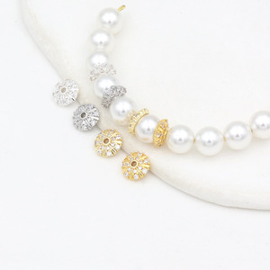 High-color-preserving inlaid flower base, flower <b>hat</b>, snowflake, spacer crystal pearl bracelet/jewelry accessory C21 - Product Image 4