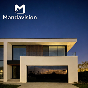MAMDAVISION Porte de <span class=keywords><strong>garage</strong></span> en alliage d'aluminium sur mesure, finition miroir noir, isolation acoustique, télécommande automatique, pour villas et entrepôts multiples - Product Image 2