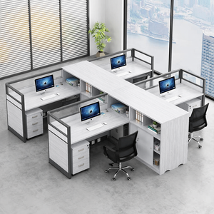 Estación de Trabajo Moderna en Cubículos, Conjunto de Escritorios para Personal de 2, 4, 6 y 8 Personas con Pantalla para Filiales Bancarias, Centros de Llamadas y Oficinas Municipales - Product Image 1