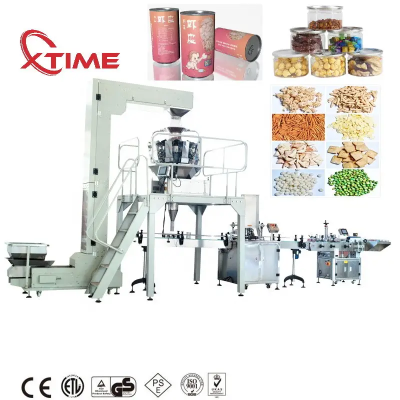 Trung Quốc Nhà Cung Cấp Tự Động Có Thể Chai Trọng Lượng Kẹo Hạt Cà Phê Hạt Nuts Điền Máy Đóng Gói