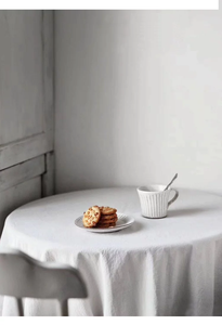 Nappe de table style INS nordique blanc pur, en tissu coton et lin, pour pique-nique, fond de photographie, dortoir et desserts - Product Image 5