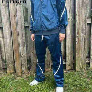 Ensemble survêtement coupe-vent deux pièces personnalisé pour homme avec fermeture éclair en nylon, veste et pantalon de jogging, fonctionnalité maternité - Product Image 5