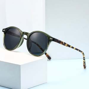 Lunettes de soleil ovales rétro 2025 personnalisées avec logo, petite monture à rivets, protection UV400, verres polarisés TR90, pour hommes et femmes - Product Image 1