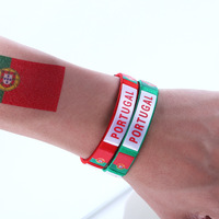 Brazalete con Bandera de Países de la Copa Mundial, Regalo Promocional para Fanáticos del Fútbol, Brazalete Deportivo, Pulsera Elástica