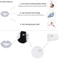 Patchs thermocollants à strass effet lèvres argentées brillantes pour vêtements et chaussures – Vente chaude
