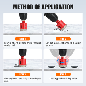 Bộ mũi khoan lỗ hình vương miện kim cương 1 bộ/12 cái, đường kính 6-35mm, cán tam giác, dùng cho gạch men, đá cẩm thạch, gạch sứ - Product Image 4