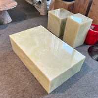 Table en onyx vert de luxe en pierre naturelle de qualité supérieure pour la décoration intérieure moderne