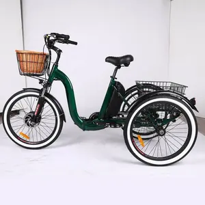 China Hot Sale 24 Inch Adult 3 Wheel Electric Tricycle Nexus 3 Speed Front Drive Cargo Tricycle City Etrikes