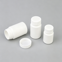Bouteille de stockage ronde opaque en HDPE, multi-tailles, blanche, avec couvercle à vis, pour l'emballage de pilules, capsules, granulés, poudres, échantillons chimiques