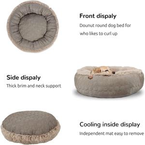 ZYZPET-cama de Donut redonda para perro, cojín suave de enfriamiento, cama de Donut disponible de doble cara (x-grande, marrón claro) - Product Image 6