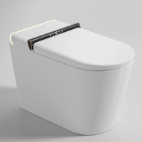 WC intelligent monobloc en céramique avec bidet électrique à chasse automatique, siphonique à siphon en S, siège chauffant et télécommande, pour usage féminin