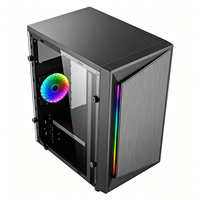 Boîtier d'ordinateur de jeu ITX Micro ATX en acier noir, châssis compatible avec une carte graphique de 270 mm et un refroidisseur de processeur de 155 mm, avec panneau frontal en maille