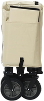 Chariot de transport pliable NBT Outdoor OEM avec toile Oxford et structure métallique verte, design réglable à quatre roues pour le camping et le rangement