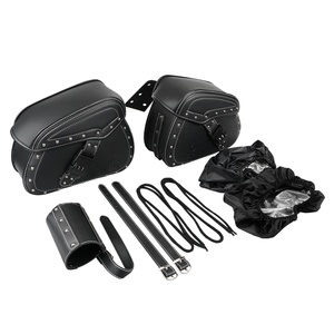 NiceCNC 2 pièces Sacs latéraux universels en cuir PU pour <span class=keywords><strong>moto</strong></span> avec serrure à combinaison Bagages Panier - Product Image 6