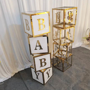 Nuovo modello di decorazioni per palcoscenici per matrimoni Block acrilico scatole per lettere per bambini 30CM scrittura bianca e dorata per la festa della doccia per bambini - Product Image 2