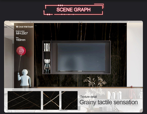 Trang Trí Nội Thất Bằng Đá Cẩm Thạch Màu Đen Mô Hình Tre Sợi Gỗ Tích Hợp Tường Bảng Điều Chỉnh Kỹ Thuật Liền Mạch Nối Phẳng Ván Tường - Product Image 3