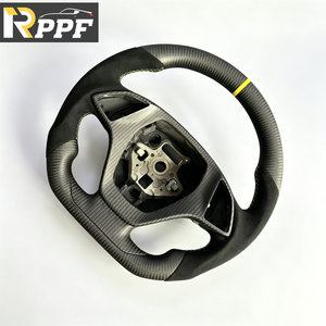 Volant en fibre de carbone mat avec cuir pour <span class=keywords><strong>Corvette</strong></span> C7 2014 <span class=keywords><strong>2015</strong></span> 2016 2017 2018 2019 - Product Image 4