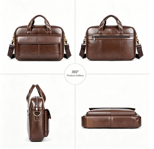 Sac à main pour <span class=keywords><strong>homme</strong></span> en cuir véritable avec logo personnalisé, sac pour <span class=keywords><strong>ordinateur</strong></span> portable de 14 pouces, sac à main vintage pour affaires, sac bandoulière pour le bureau, sac messager - Product Image 6