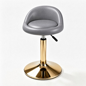 Tabouret de bar moderne en cuir PU rotatif à 360° avec dossier, hauteur réglable, idéal pour cliniques de tatouage et salles à manger - Product Image 6