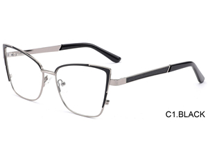 Lunettes classiques œil de chat en métal, montures optiques de luxe simples et élégantes de haute qualité pour un usage quotidien - Product Image 2