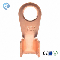 Kit Surtido de 70 Terminales de Anillo de Cobre Serie OT para Crimpado, Conectores de Cable de Barril Abierto 5A-100A