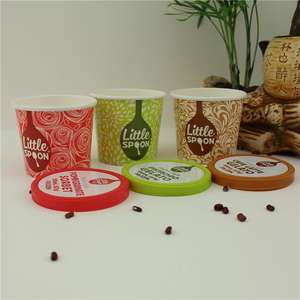 Logo personnalisé 3oz & 4oz biodégradables recyclé artisanat gobelets en papier avec revêtement PE et cuillères pour la crème glacée Hamburger nourriture pour animaux de compagnie Pizza - Product Image 6