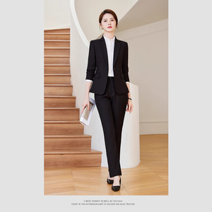 Women's Suit <b>Set</b> Polyester Worsted Anti-Wrinkle Professional <b>Office</b> Wear Commute Style - Product Image 3