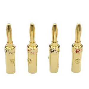 Male Banana Plugs YIVO XSSH Audio Wholesale Hi-End HIFI Brass Gold Plated Banana Plug Speak Cable Connector Screw Jack Adapter