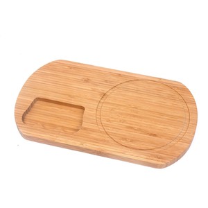 Bamboo <b>Cheese</b> Board <b>Set</b> With 3 <b>Knives</b> Wooden Serving Tray For <b>Cheese</b> And Appetizers Natural Wood Color - Product Image 2