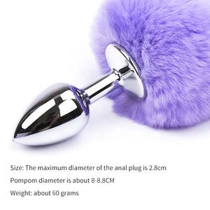 Plug Anale in Metallo con 10 Colori per un Divertimento Sexy, Plug Anale a <span class=keywords><strong>Coda</strong></span> <span class=keywords><strong>di</strong></span> <span class=keywords><strong>Coniglio</strong></span> in Metallo Rosa con Fiocco, Butt Plug con <span class=keywords><strong>Coda</strong></span> - Product Image 5