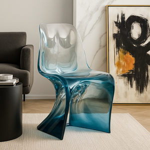 JingYue kerajinan tangan Resin furnitur mewah transparan kustom kursi makan untuk ruang keluarga, hotel, klub - Product Image 4