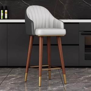 Modern Minimalist Style Luxury <strong>High</strong> <strong>Chair</strong> Handmade Velvet Leather Outdoor Hotel Restaurant Kitchen Living Room Use <strong>Breakfast</strong> <strong>Bar</strong> - Product Image 6