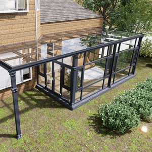<span class=keywords><strong>Kit</strong></span> de pergola préfabriquée en aluminium pour extérieur avec toit en verre trempé moulé à plat pour jardin d'hiver et serre - Product Image 4