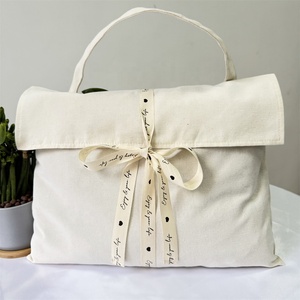 BSCI Custom Logo Natural Storage Cotton Canvas Drawstring Bag <b>Gift</b> Cloth Dust Cotton Canvas <b>Envelope</b> Pouch for Handbag - Product Image 3
