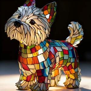 Adornos <span class=keywords><strong>de</strong></span> Resina Transfronterizos, Luz Nocturna LED, Serie <span class=keywords><strong>de</strong></span> <span class=keywords><strong>Perros</strong></span> Luminosos, Mosaico <span class=keywords><strong>de</strong></span> Vidrio, Estatua <span class=keywords><strong>de</strong></span> Animal, Decoración Creativa para el Hogar y Escritorio - Product Image 4