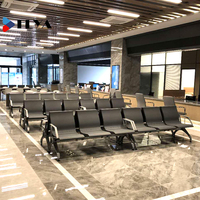Banc d'attente FLYA personnalisé pour aéroport, salon VIP, terminal, salle d'attente, réception, avec structure en poutre, 2, 3, 4 ou 5 places, en PU