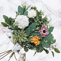 Feuilles et tiges d'eucalyptus artificielles avec fruits et fleurs, plantes vertes pour la décoration intérieure et extérieure
