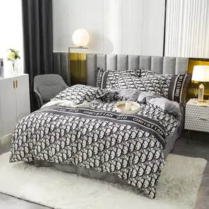 hot sale Christmas Gift low price Luxury super soft 100% polyester 4 piece duvet cover flat sheet bedding set for adult