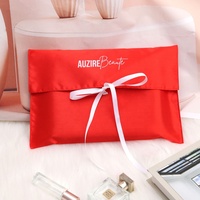 Enveloppe marron imprimée avec logo personnalisé de luxe sac en satin sac à main vêtements chaussure perruque emballage sac cadeau anti-poussière pochette en soie