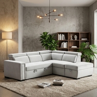 Sofá Cama en Forma de L Moderno y Popular, con Relleno de Esponja, Extensible, con Espacio de Almacenamiento, para Apartamento y Sala de Estar
