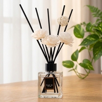 Kit diffuseur de parfum d'ambiance pour la maison, avec fleurs décoratives en bois Sola et bâtonnets en rotin, et huile parfumée non toxique, pour l'hôtel et la décoration de salon