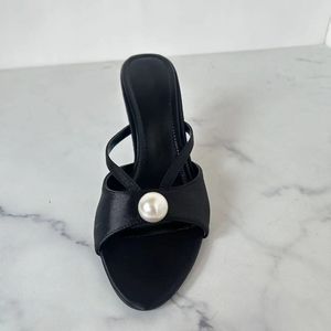 Sandales d'été élégantes à lacets en soie véritable, style luxe, talons blancs pour femme - Product Image 5