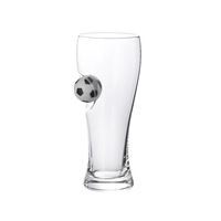 Neuartiges Fußball-Bierglas, kreatives Fußball-Design im Pilsner-Glas, für Sportbars, WM-Partys, Geschenk