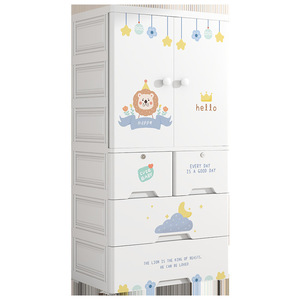 Armario Infantil de Doble Puerta con Diseño de Dibujos Animados, Material PP, Tres/Cuatro/Cinco Niveles, Armario de Almacenamiento Colgante, Muebles para el Hogar de Bebés, Directo de Fábrica - Product Image 5