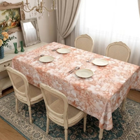 Nappe élégante en polyester imperméable, résistante à l'huile et à la chaleur, facile à nettoyer, motif fleurs de pêcher, pour table à manger